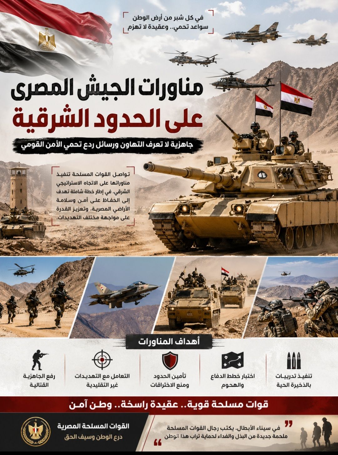 مناورات الجيش المصري على الحدود الشرقية.. جاهزية لا تعرف التهاون ورسائل ردع تحمي الأمن القومي